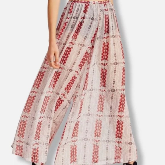 NWOT Urban Outfitters Band of Gypsies Large Sheer Chiffon Wide Leg Pants - Picture 5 of 7